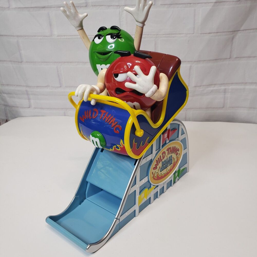 Vintage 2002 M&M's Wild Thing Roller Coaster Candy Dispenser Collectible